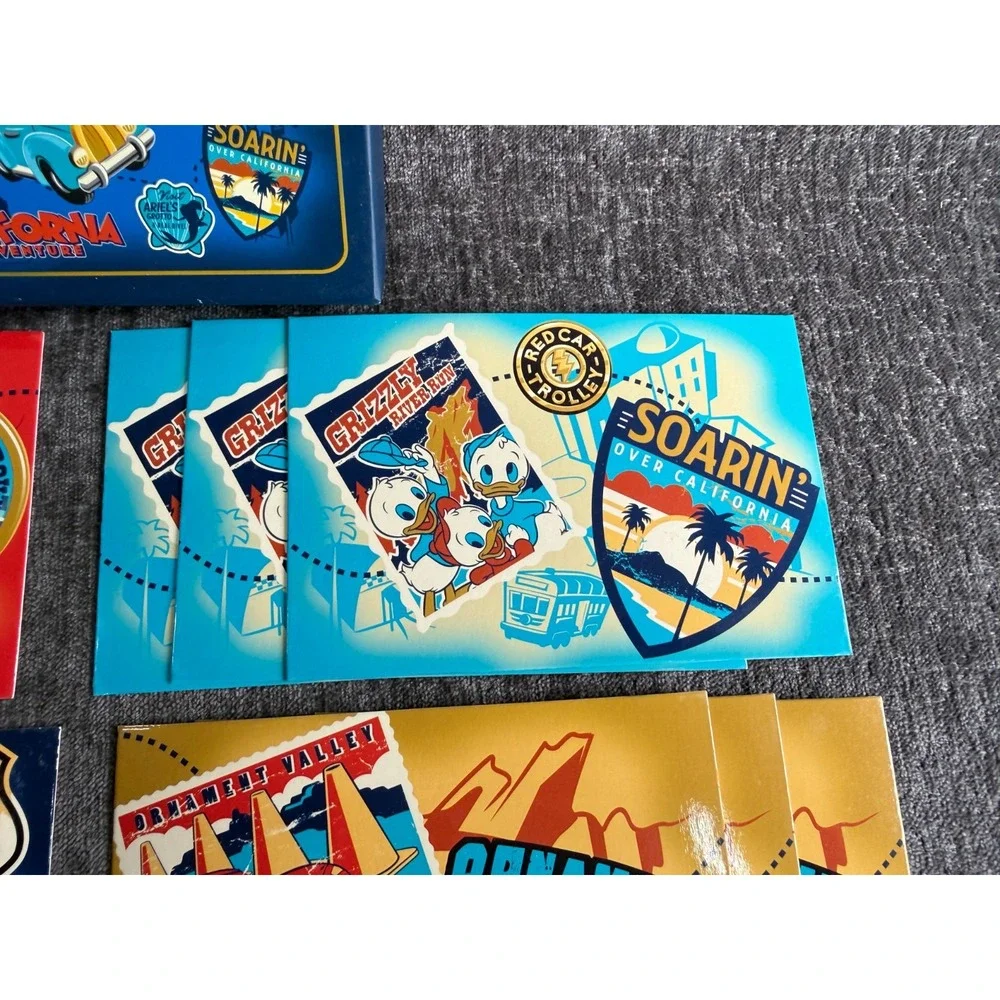 Disney California Adventure Postcard Set of 12 Boxed Mickey Soarin Cars Route 66